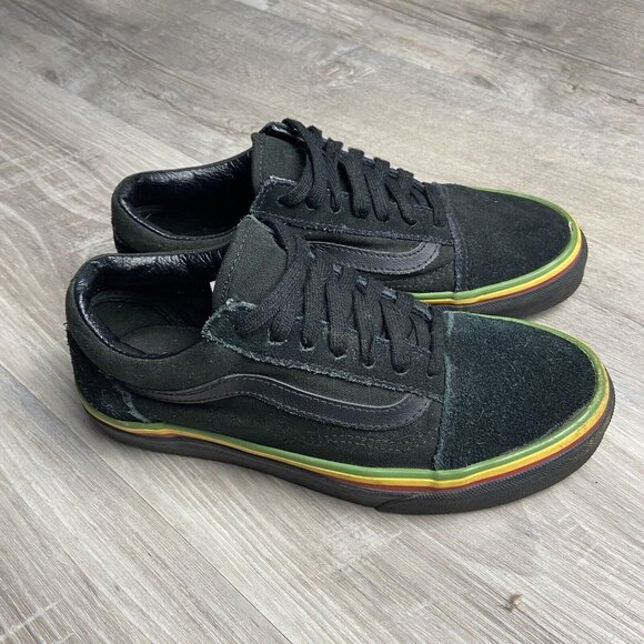 RARE VANS Authentic Black RASTA Red Yellow‎ Green Men 4 Women 5.5 Snoop - Picture 1 of 13
